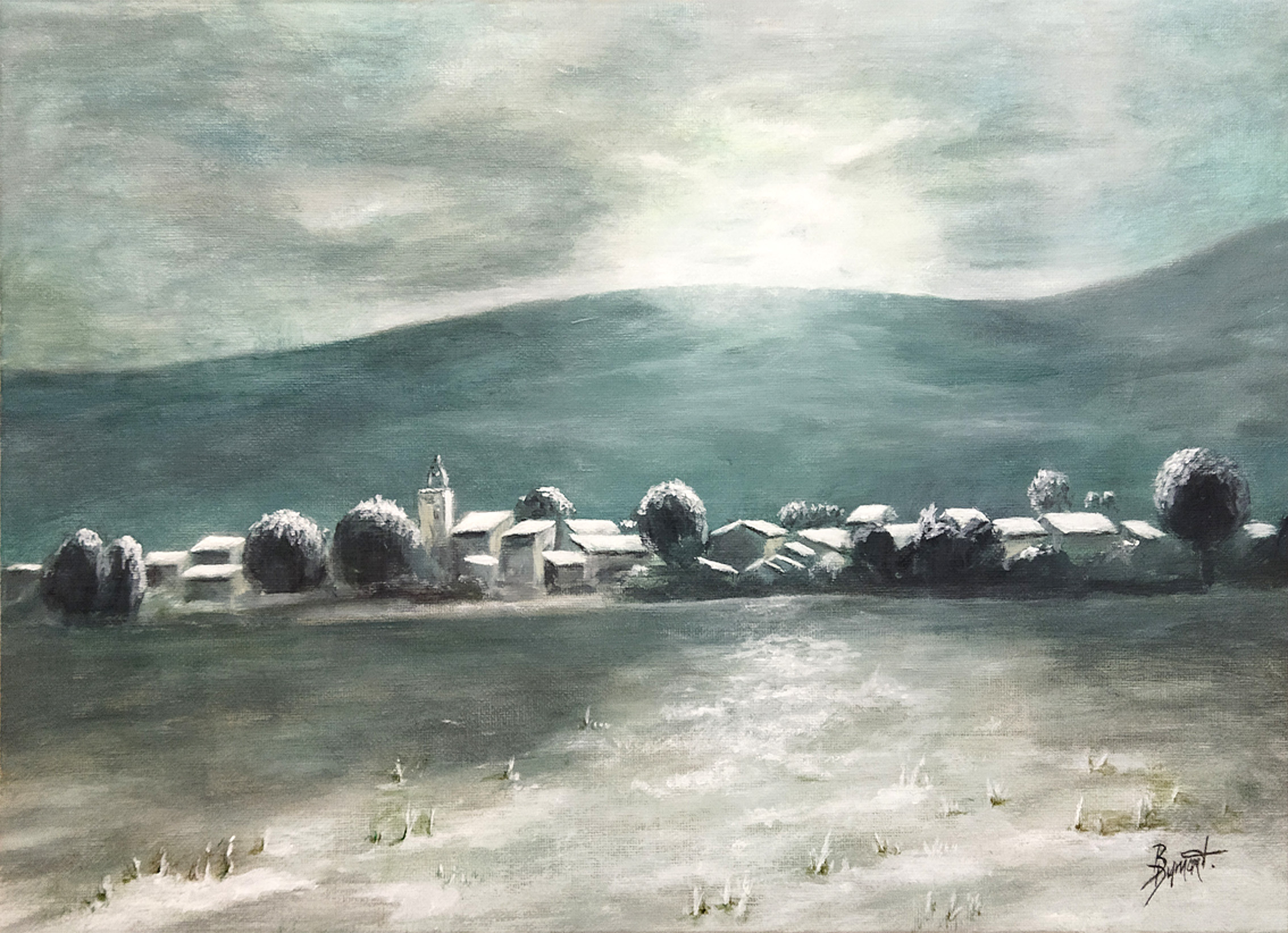 garéoult sous la neige devant