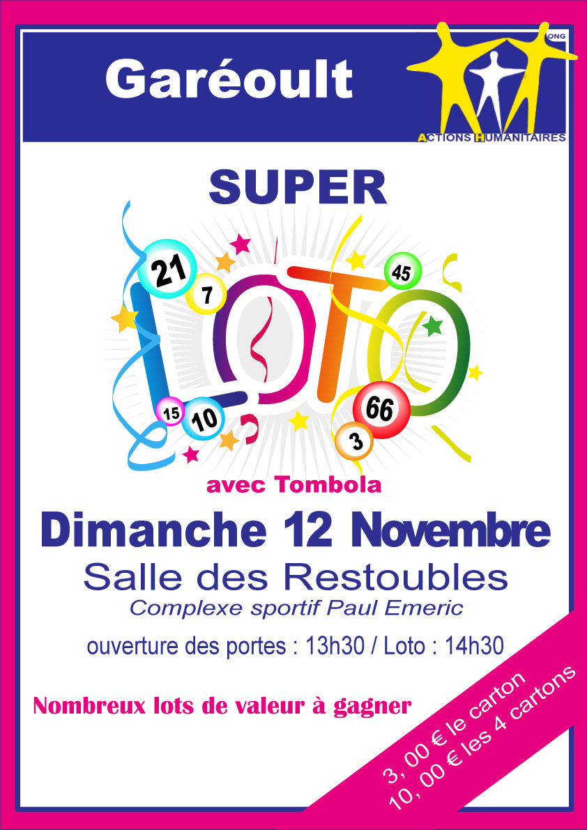 AFFICHE LOTO Actions Humanitaires Nov 2023