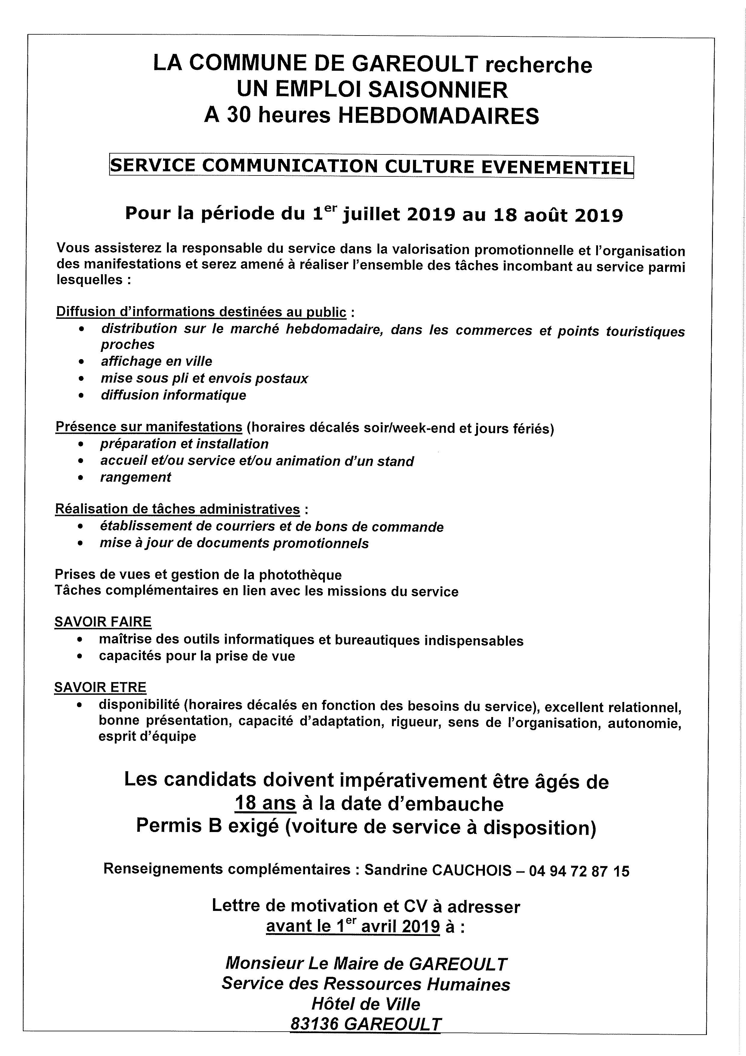 Emploi / stage