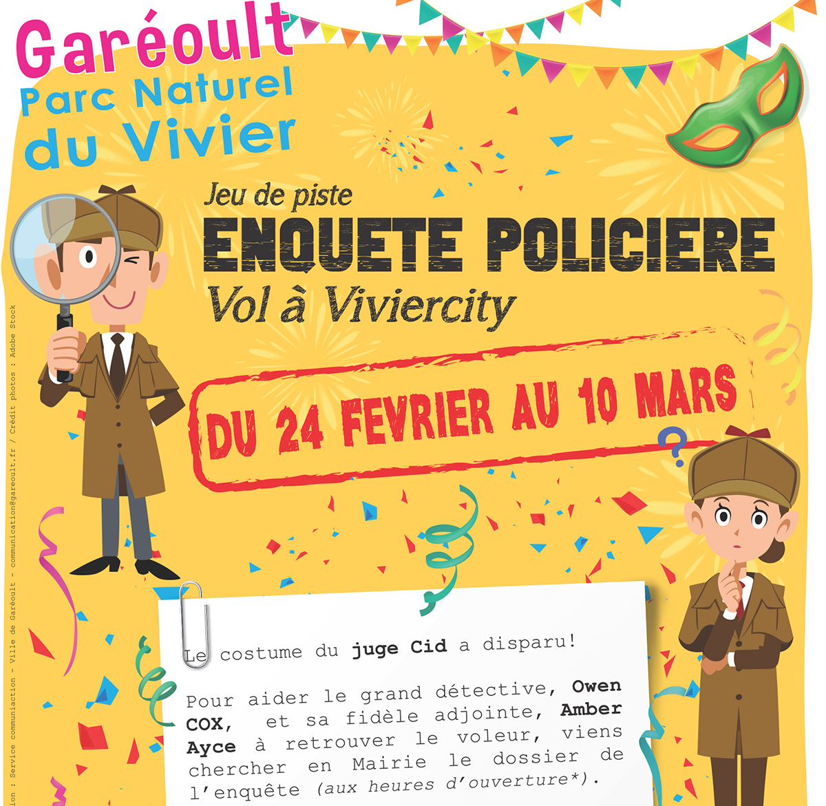 Jeu de piste «Enquête policière - Vol à Viviercity » Jeu de piste «Enquête policière - Vol à Viviercity »